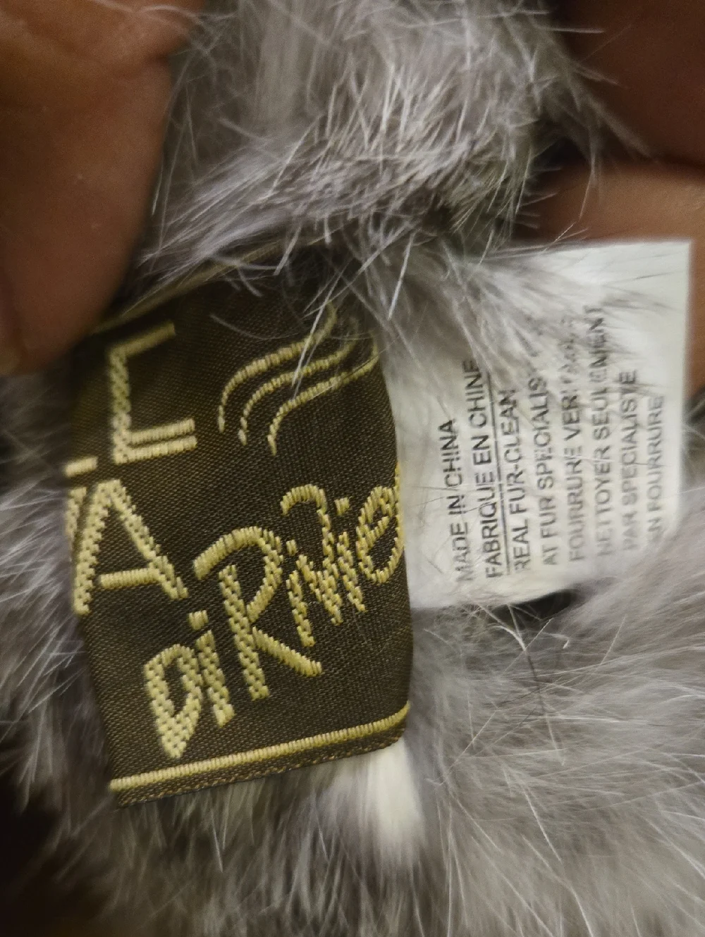 Gray Rabbit Fur Scarf - Picture 4 of 4